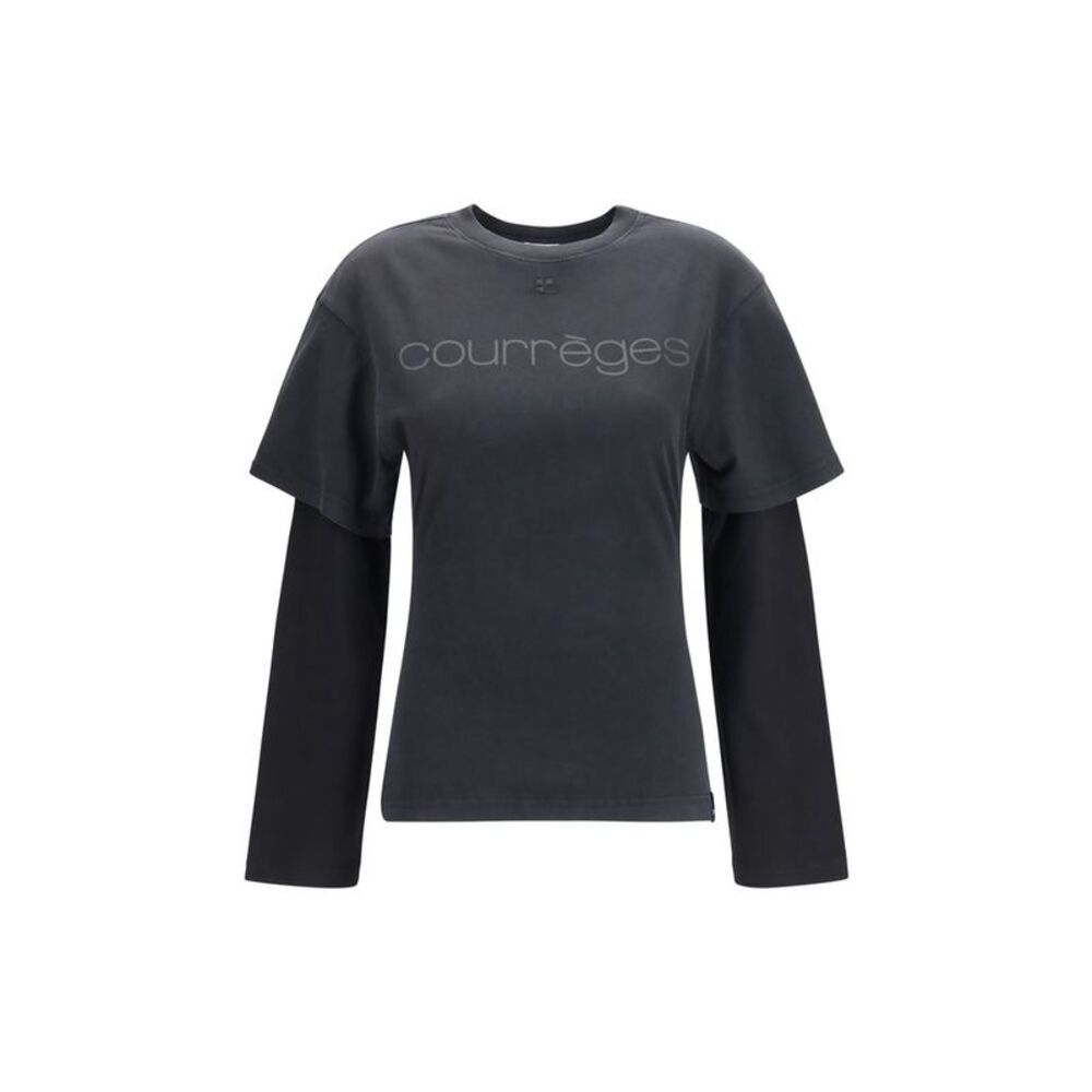 Courrèges Black Cotton Women's T-Shirt